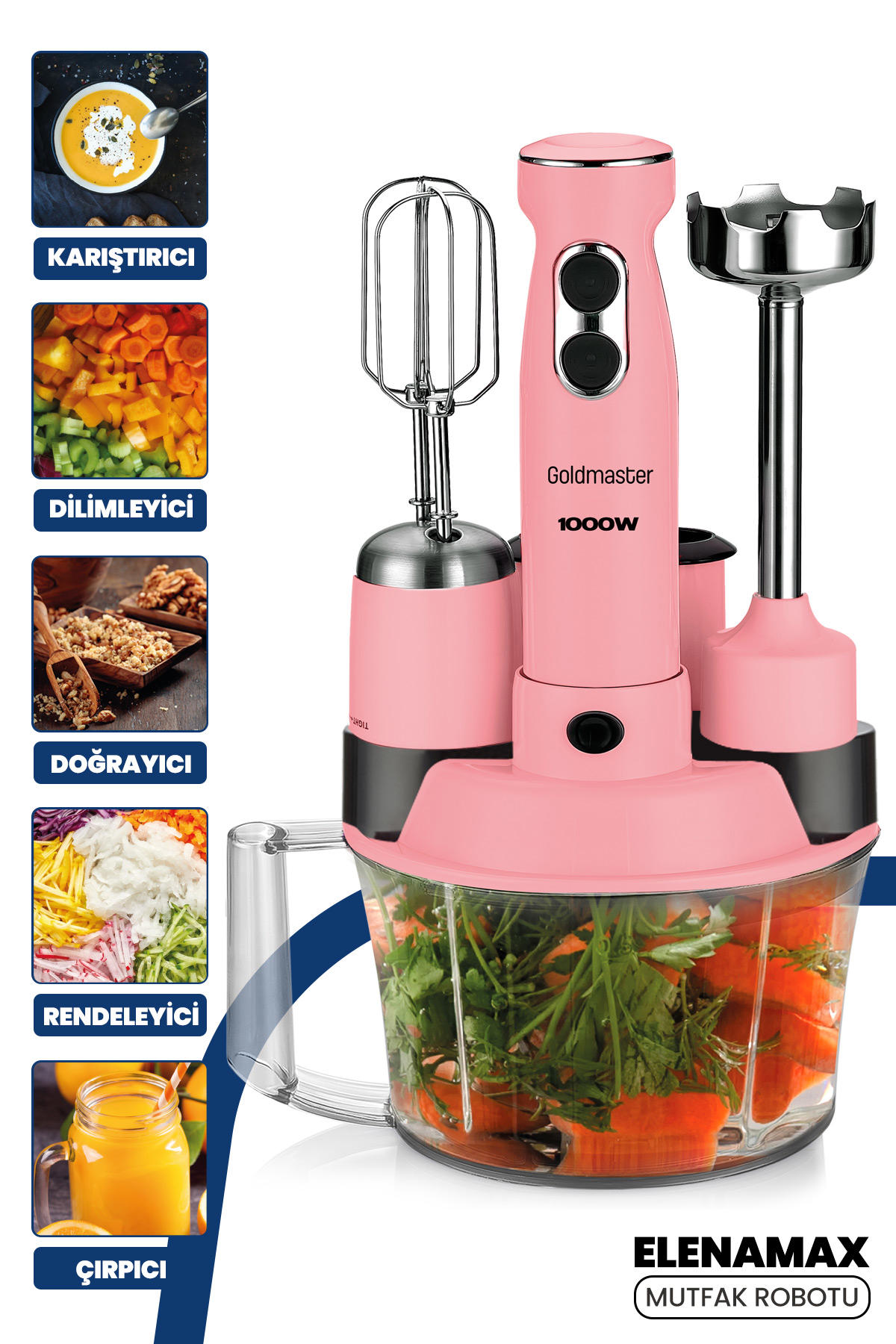 Goldmaster Multimix By-5212 G 4 Bıçaklı El Blender Bronz