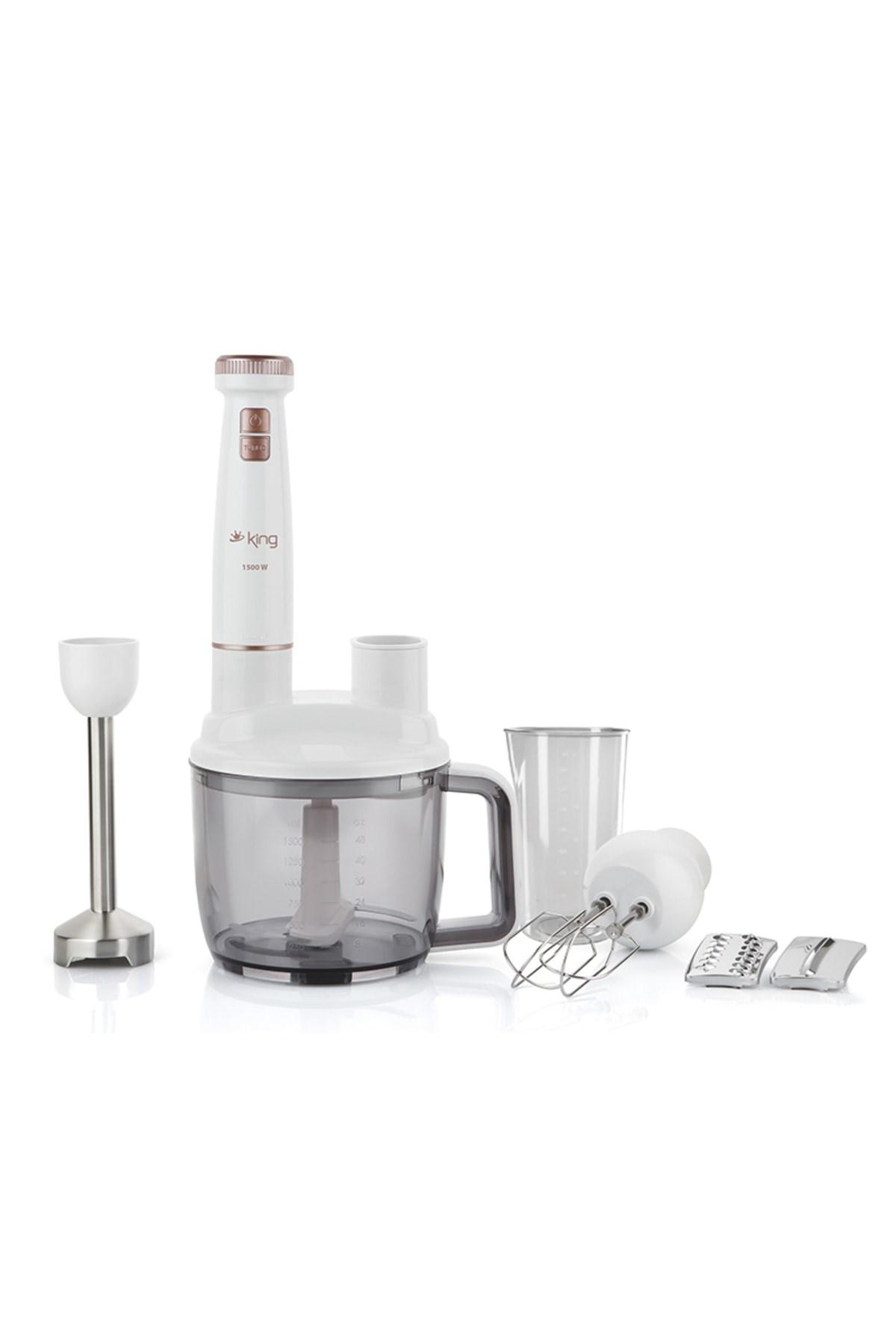 King Kkb973 Bodie 800 ml Turbolu 4 Bıçaklı Blender Seti Beyaz