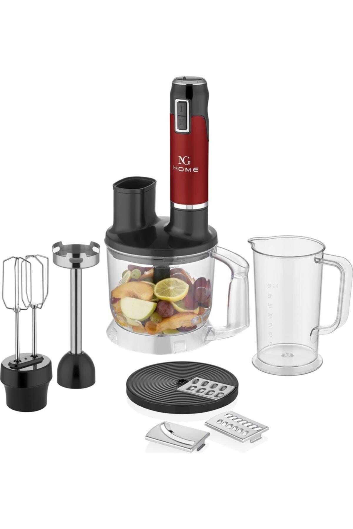 NG Home 800 ml Turbolu Çift Bıçaklı Blender Seti Kırmızı
