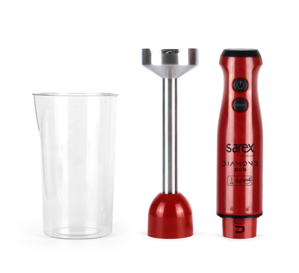 Sarex Sr-2001 Diamond Çift Bıçaklı El Blender Kırmızı