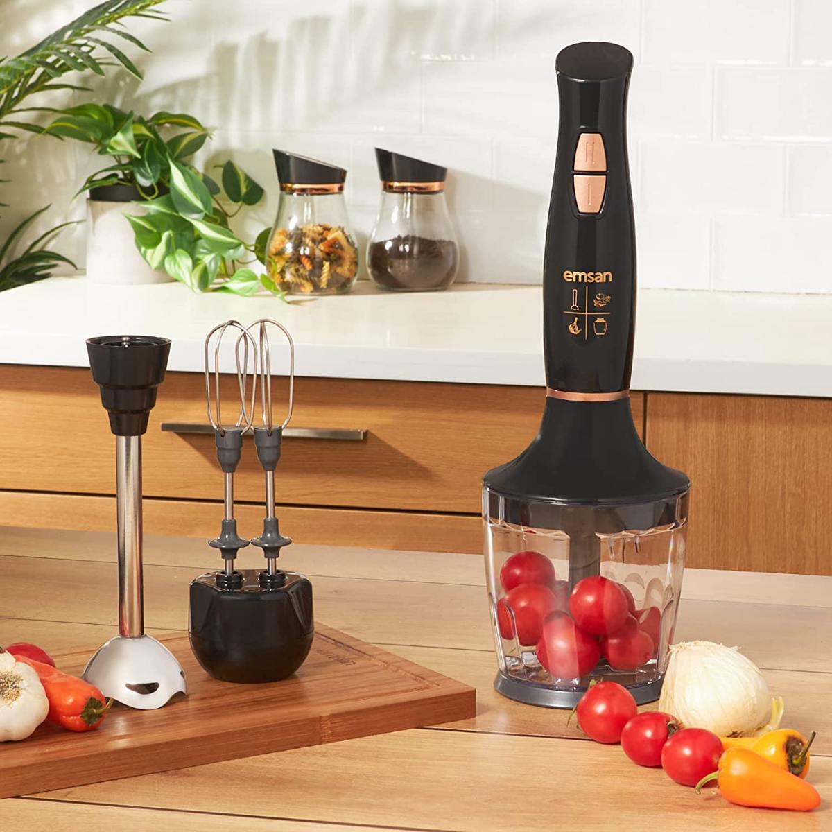 Emsan Çift Bıçaklı Blender Seti Siyah
