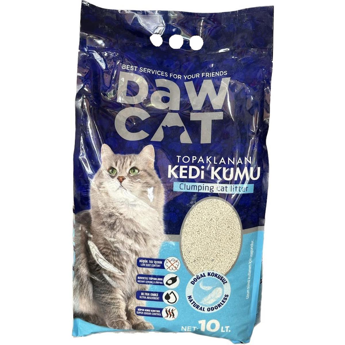 dawcat Kokusuz Topaklanan İnce Taneli Bentonit Kedi Kumu 10 lt