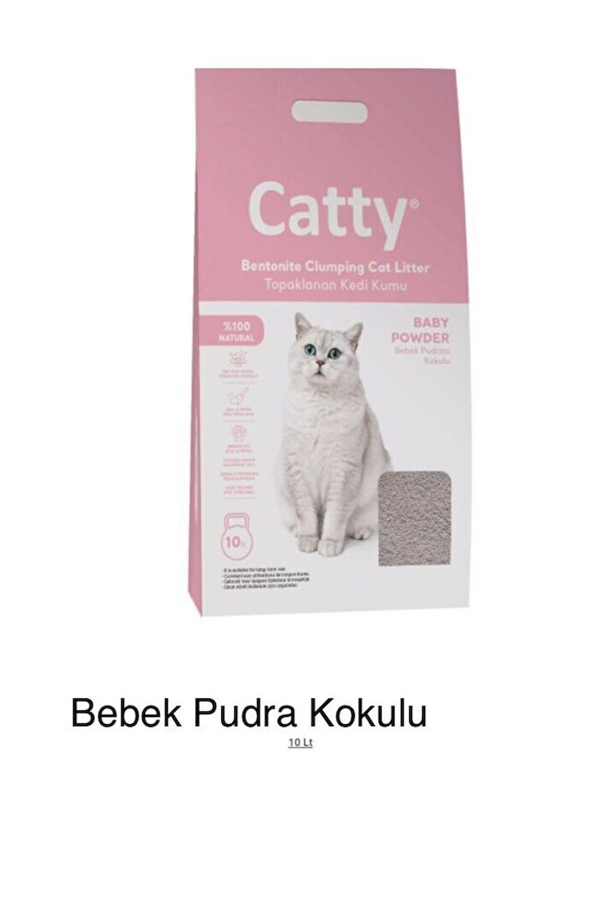 Catty Bebek Pudralı Topaklanan İnce Taneli Bentonit Kedi Kumu 10 lt