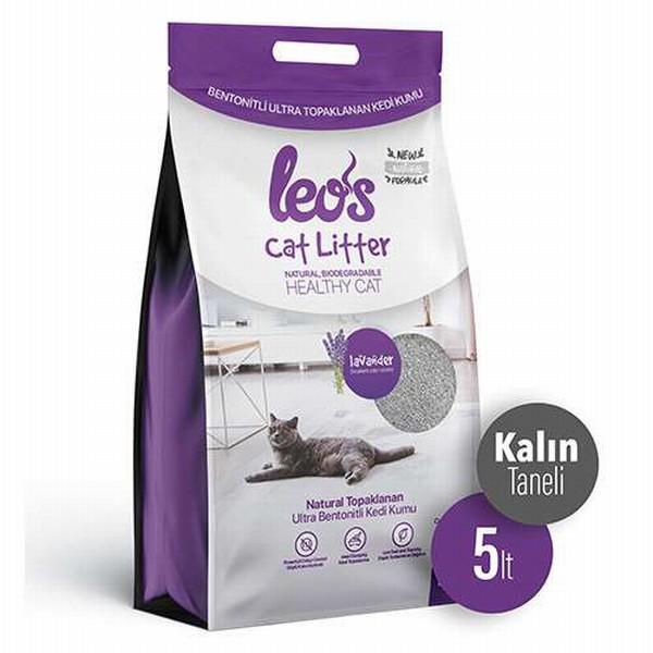 Leo's Lavanta Kokulu Topaklanan Kalın Taneli Bentonit Kedi Kumu 5 lt