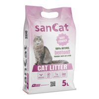 Sancat Bebek Pudralı Topaklanan İnce Taneli Bentonit Kedi Kumu 5 lt