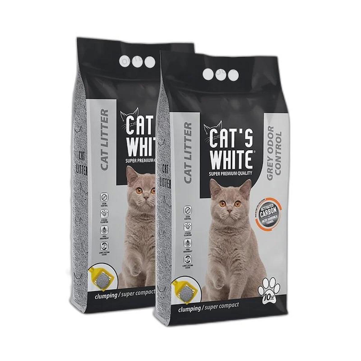 Cat's White Topaklanan İnce Taneli Bentonit Kedi Kumu 2 x 10 lt