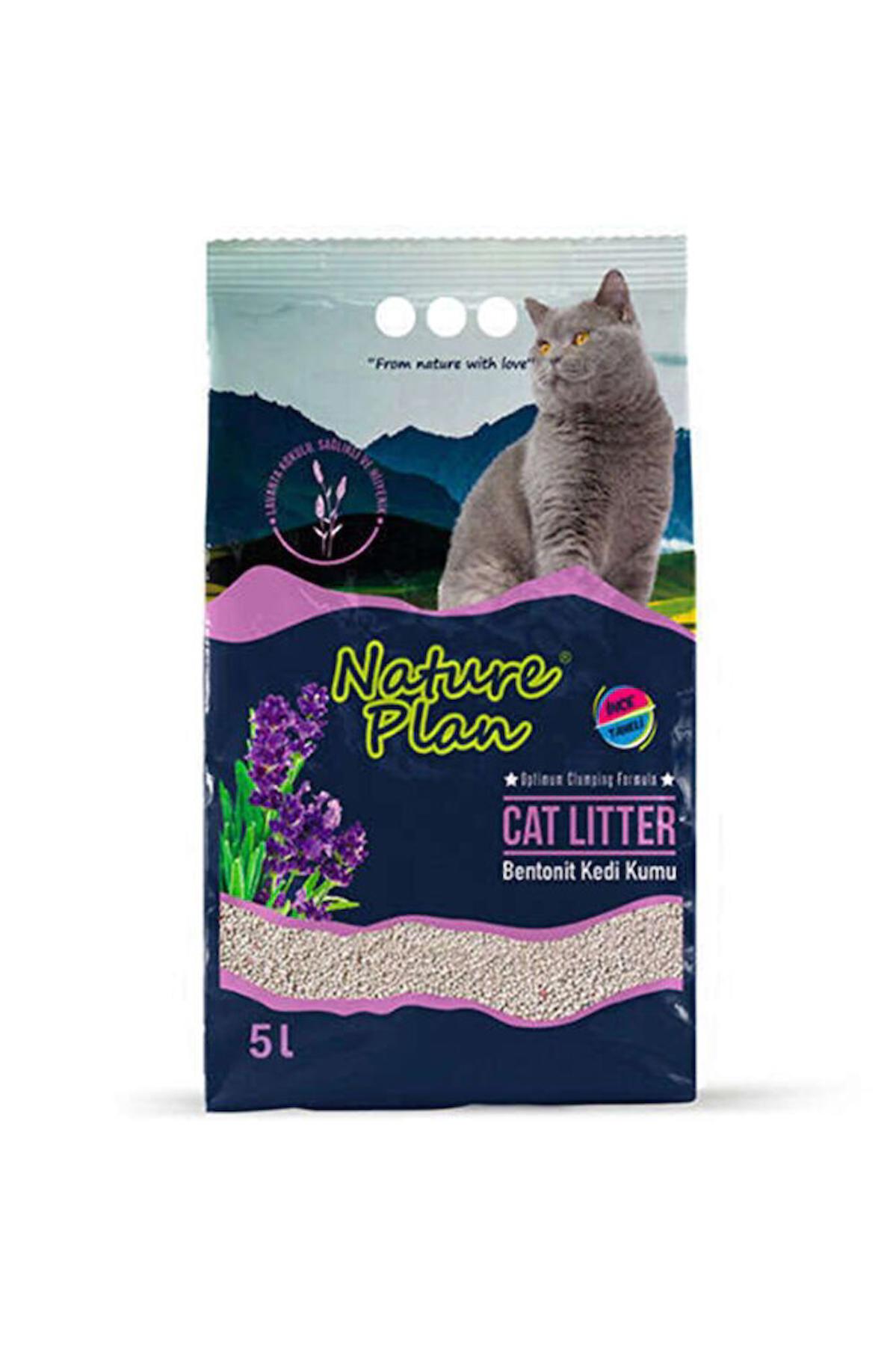 Natura Plan Lavanta Kokulu Topaklanan Bentonit Kedi Kumu 5 lt