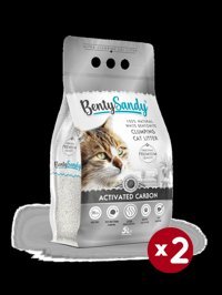 Benty Sandy Topaklanan İnce Taneli Aktif Karbonlu Kedi Kumu 2 x 5 lt