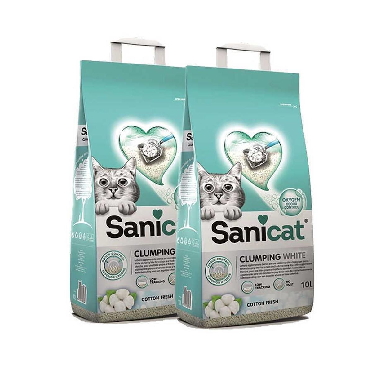 Sanicat Topaklanan İnce Taneli Kedi Kumu 2 x 10 lt