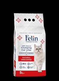 Felin Kokusuz Topaklanan İnce Taneli Bentonit Kedi Kumu 5 lt