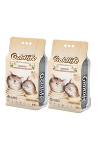 Gold Life Vanilya Kokulu Topaklanan İnce Taneli Bentonit Kedi Kumu 2 x 10 lt