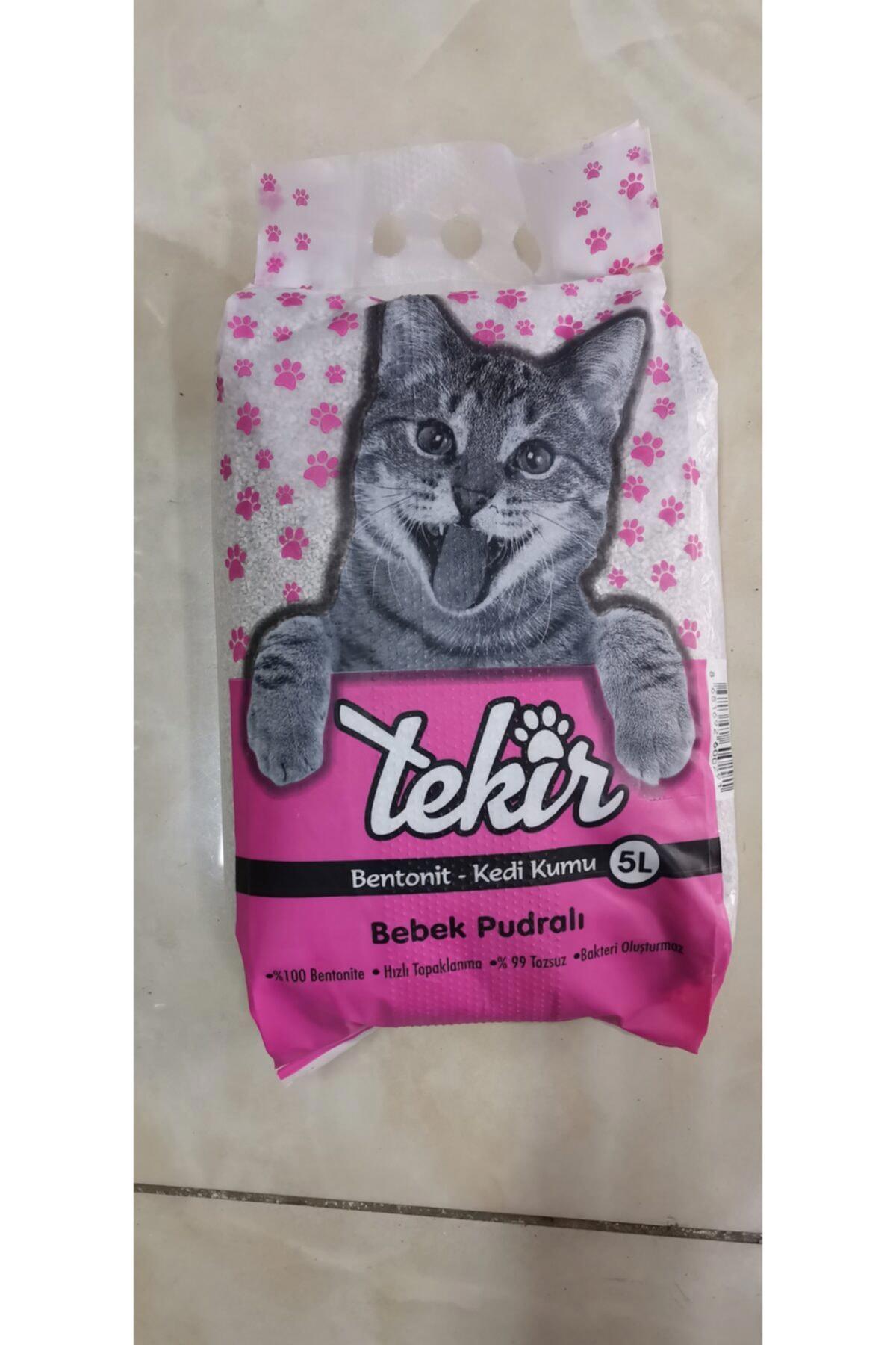 Tekir Bebek Pudralı Topaklanan İnce Taneli Bentonit Kedi Kumu 5 lt