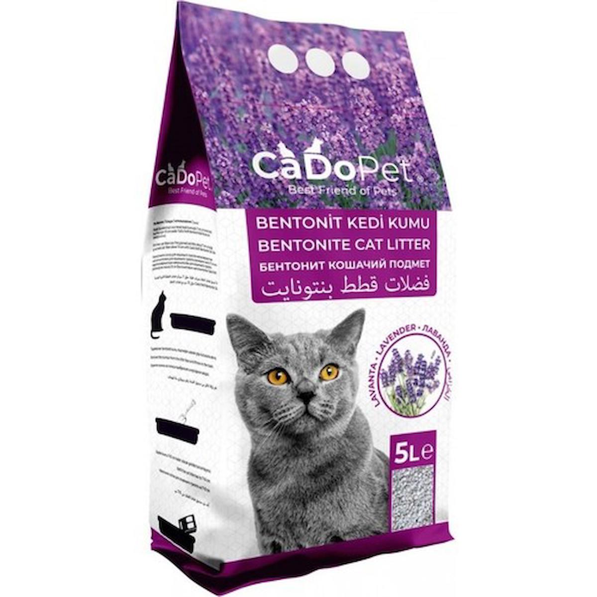 Cado Pet Lavanta Kokulu Topaklanan İnce Taneli Bentonit Kedi Kumu 2 x 5 lt