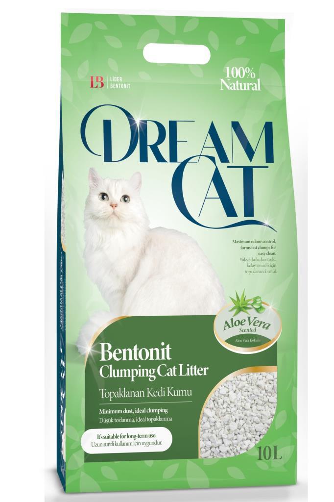 Dramcat Aloe Vera Kokulu Topaklanan İnce Taneli Bentonit Kedi Kumu 10 lt
