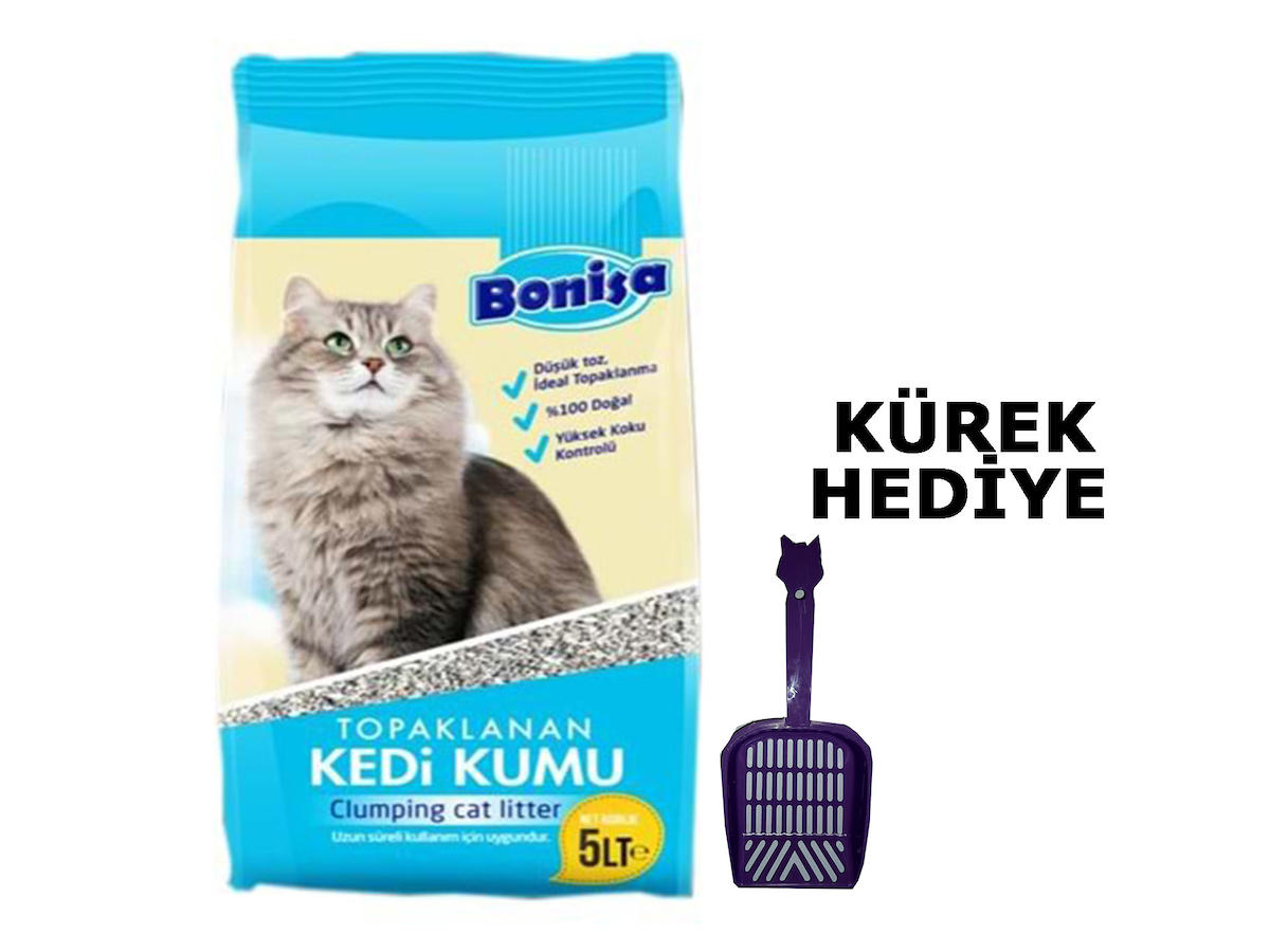 Bonisa Kokusuz Topaklanan İnce Taneli Bentonit Kedi Kumu 5 kg