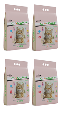 Markapet Bebek Pudralı Topaklanan İnce Taneli Bentonit Kedi Kumu 4 x 10 lt