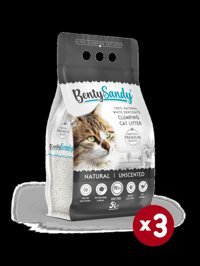 Benty Sandy Kokusuz Topaklanan İnce Taneli Bentonit Kedi Kumu 3 x 5 lt