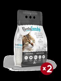 Benty Sandy Kokusuz Topaklanan İnce Taneli Bentonit Kedi Kumu 2 x 5 lt