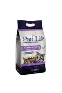 Pati Life Lavanta Kokulu Topaklanan İnce Taneli Bentonit Kedi Kumu 10 lt
