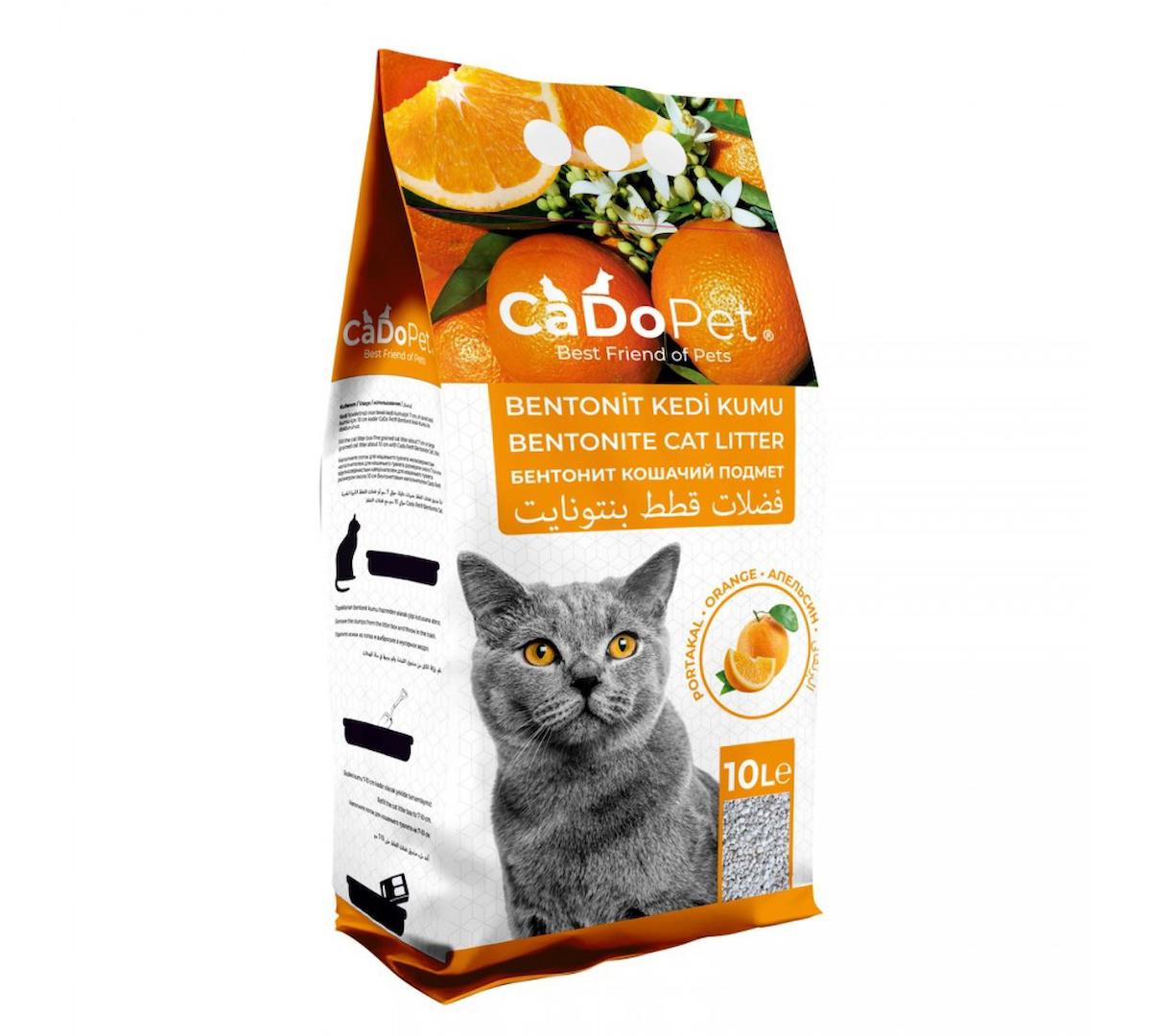 Cado Pet Portakal Kokulu Topaklanan İnce Taneli Bentonit Kedi Kumu 4 x 5 lt