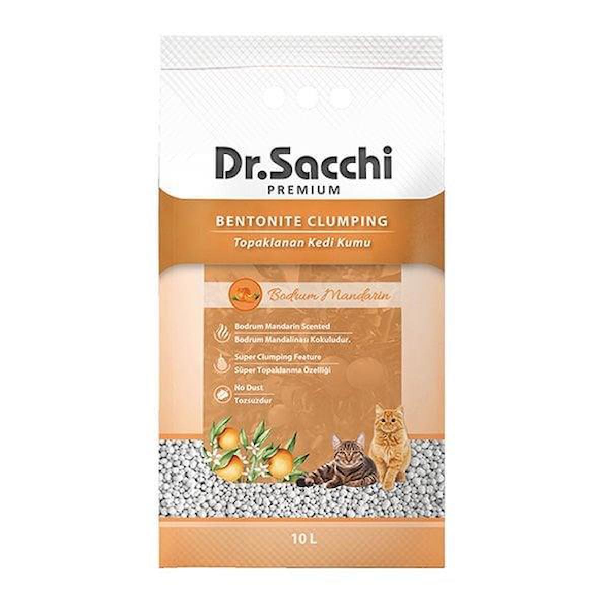 Dr.Sacchi Bodrum Mandalinası Kokulu Topaklanan Bentonit Kedi Kumu 10 lt