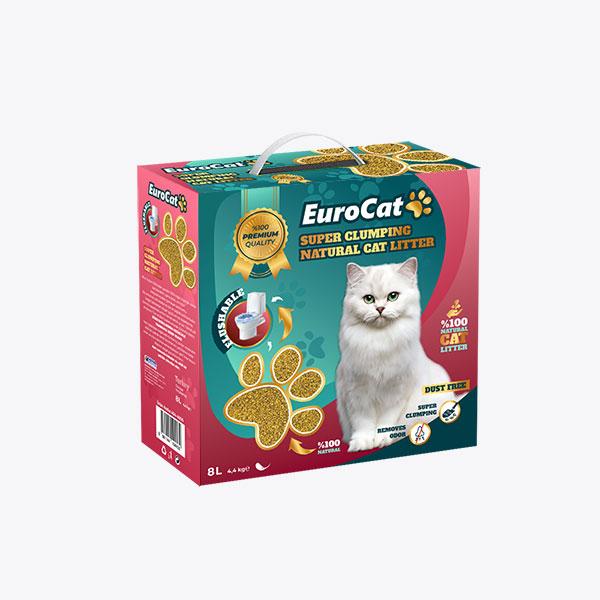 EuroCat Kokusuz Topaklanan İnce Taneli Kedi Kumu 8 lt