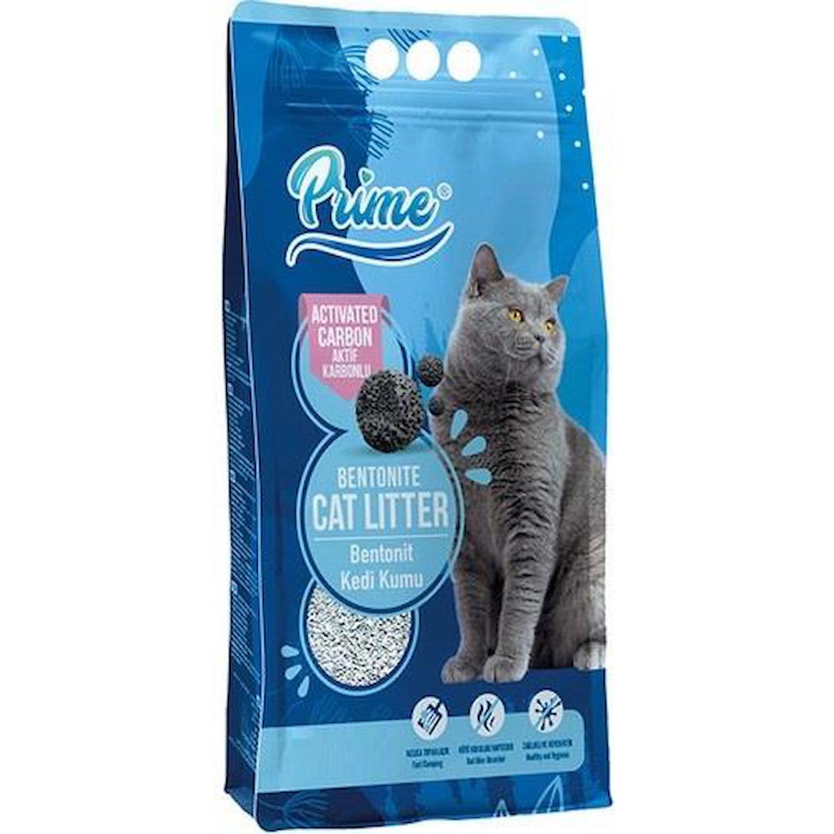 Prime Karbonlu Topaklanan İnce Taneli Bentonit Kedi Kumu 5 lt