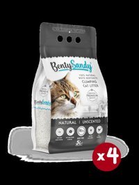 Benty Sandy Kokusuz Topaklanan İnce Taneli Bentonit Kedi Kumu 4 x 5 lt