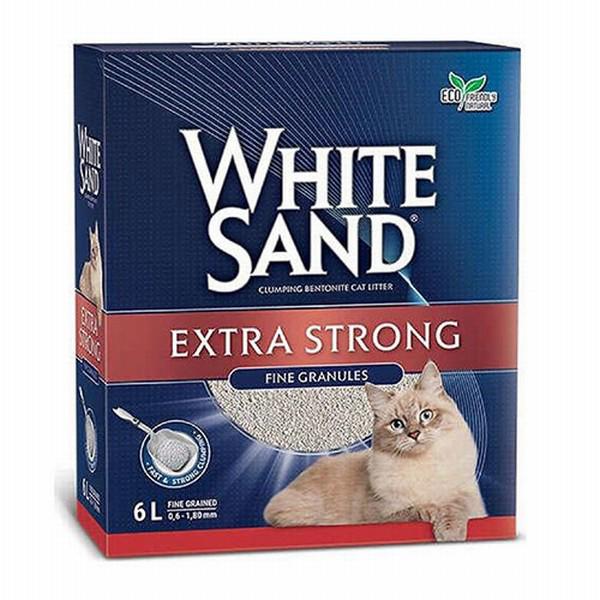 White Sand Ferahlatıcı Koku Topaklanan İnce Taneli Bentonit Kedi Kumu 6 lt