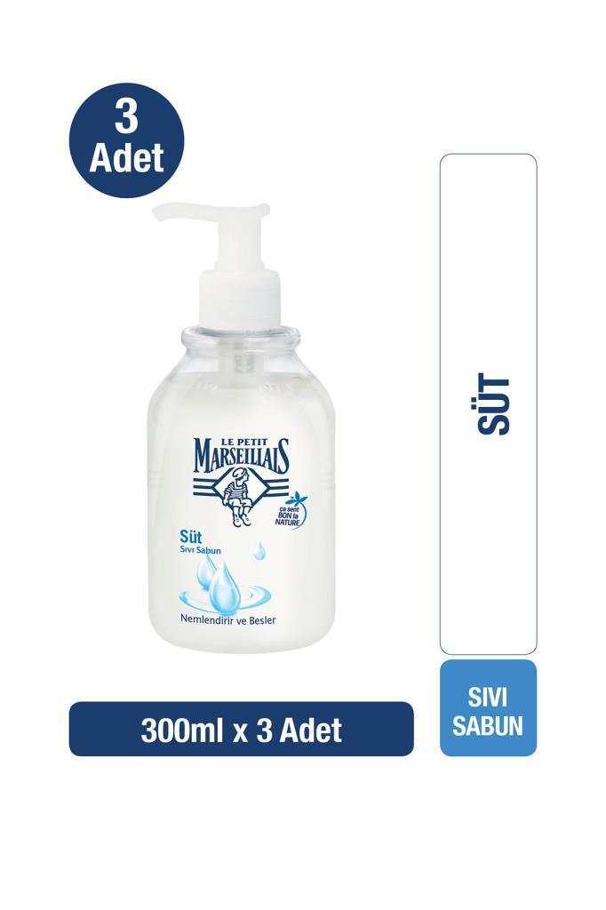 Le Petit Marseillais Süt Nemlendiricili Sıvı Sabun 3 x 300 ml 3'lü
