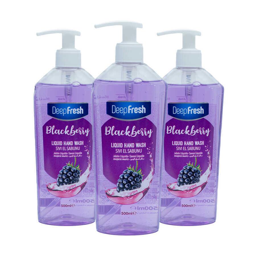Deep Fresh Böğürtlenli Nemlendiricili Sıvı Sabun 500 ml 3'lü