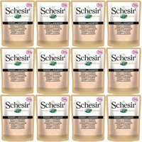 Schesir Nature Ton Balıklı ve Somonlu Yetişkin Yaş Kedi Maması 12x100 gr