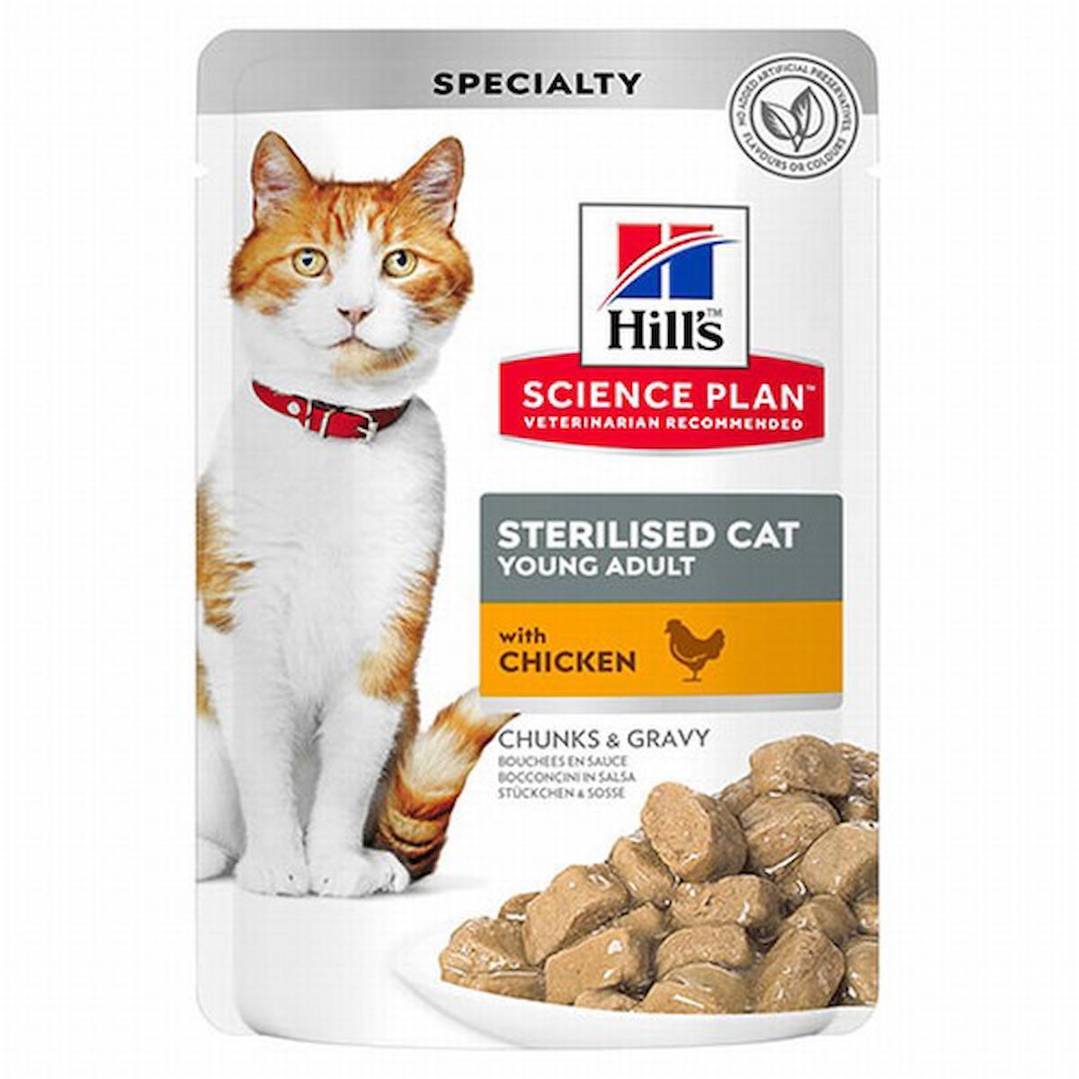 Hill's Kısırlaştırılmış Tavuklu Yaş Kedi Maması 6x85 gr