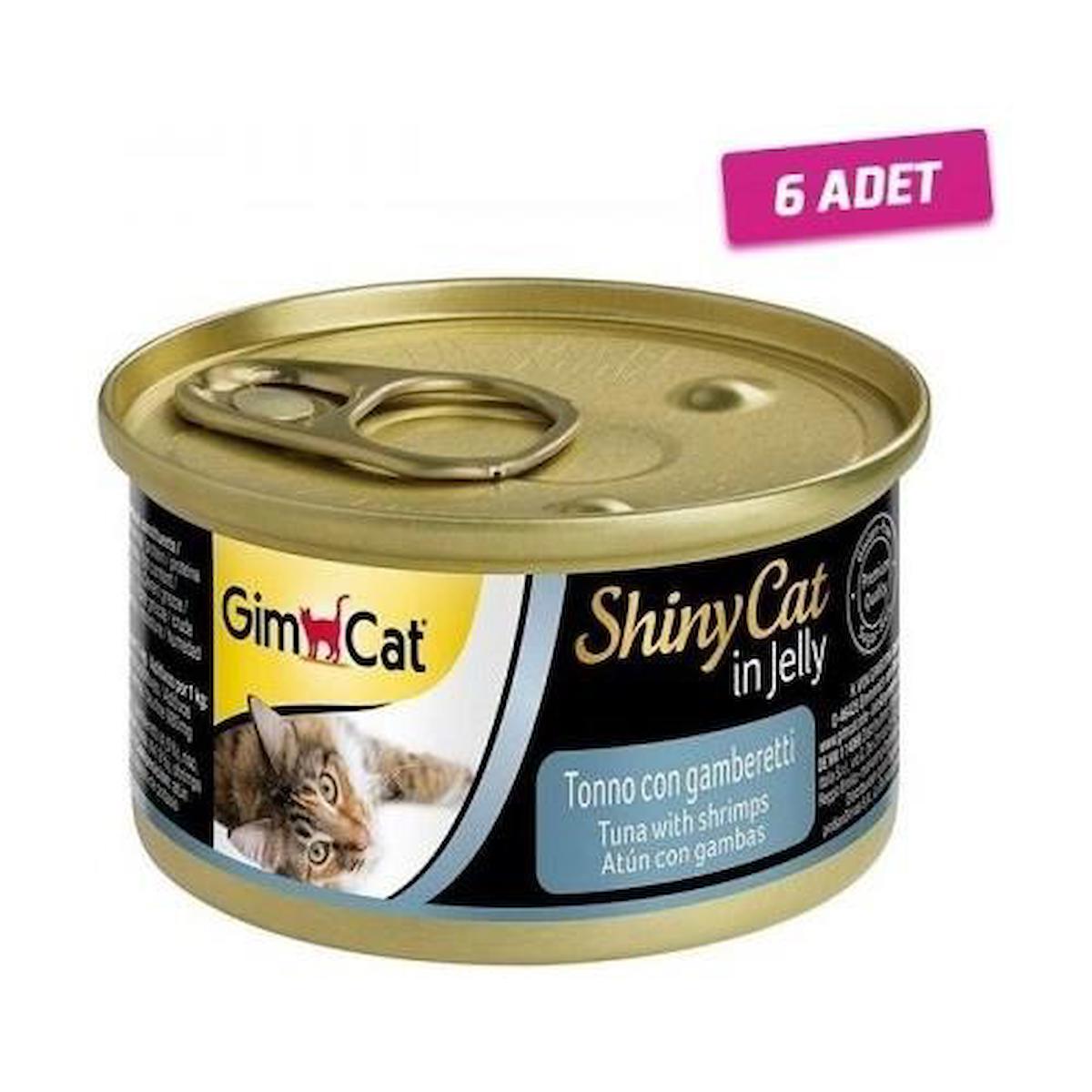Gimcat Shinycat Ton Balıklı ve Karidesli Yetişkin Yaş Kedi Maması 6x70 gr