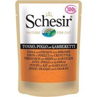 Schesir Nature Ton Balıklı ve Tavuk Yetişkin Yaş Kedi Maması 6x100 gr