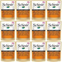 Schesir Nature Karidesli ve Tavuklu Yetişkin Yaş Kedi Maması 12x100 gr