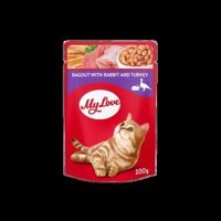 My Love Hindi Etli ve Tavşanlı Yetişkin Yaş Kedi Maması 100 gr