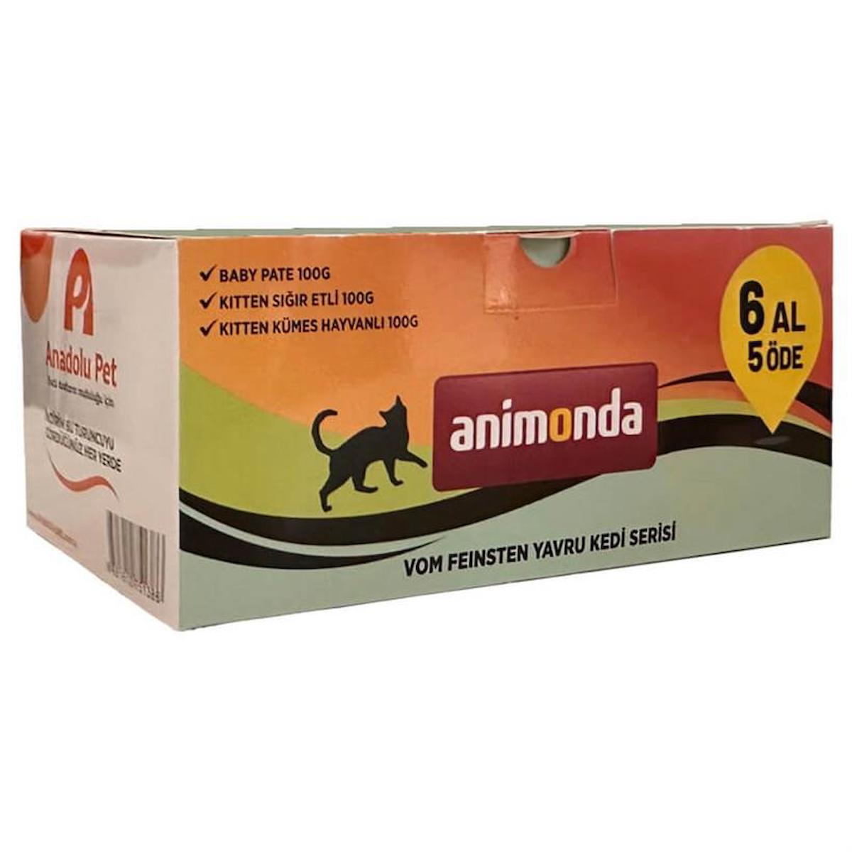 Animonda Vom Feinsten Yavru Kedi Serisi Karışık Yavru Yaş Kedi Maması 6x100 gr
