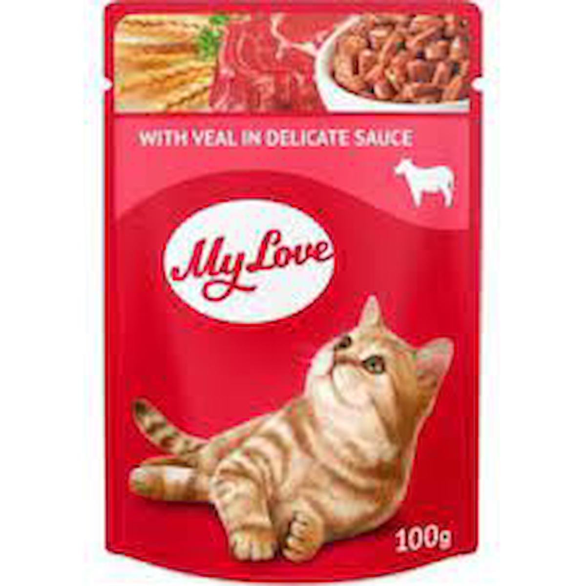 My Love With Veal In Delicate Sauce Dana Etli Soslu Yetişkin Yaş Kedi Maması 100 gr