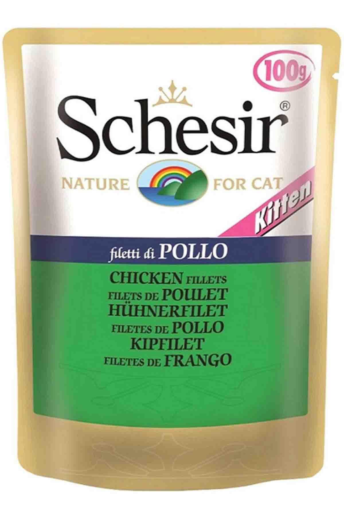 Schesir Nature Tavuklu Yavru Yaş Kedi Maması 6x100 gr