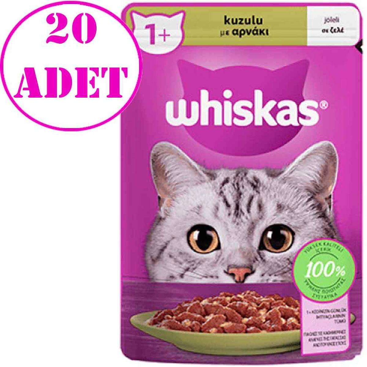 Whiskas 1+ Kuzu Etli Yetişkin Yaş Kedi Maması 20x85 gr