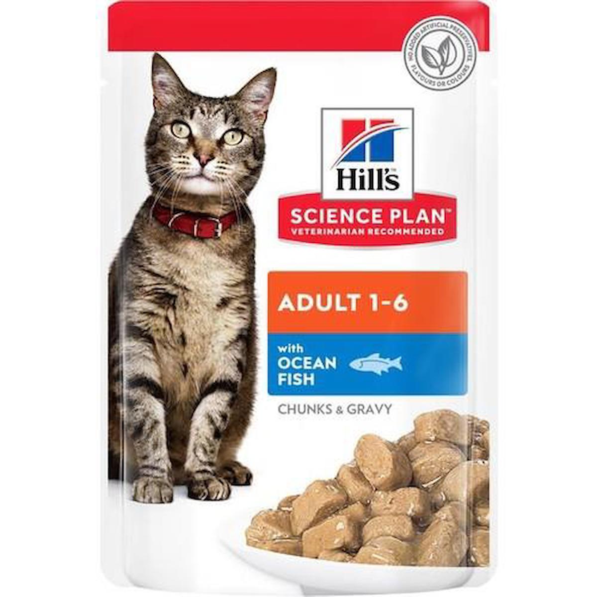 Hill's Chunks & Gravy Balıklı Yetişkin Yaş Kedi Maması 12x85 gr