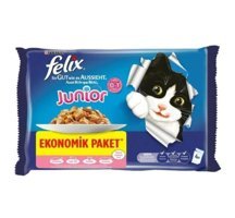 Felix So Gut Wie Es Aussieht Tavuklu ve Sığır Etli Yavru Yaş Kedi Maması 4x85 gr