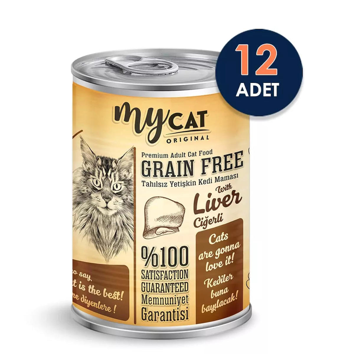 My Cat Grain Free Ciğerli Yetişkin Yaş Kedi Maması 12x400 gr