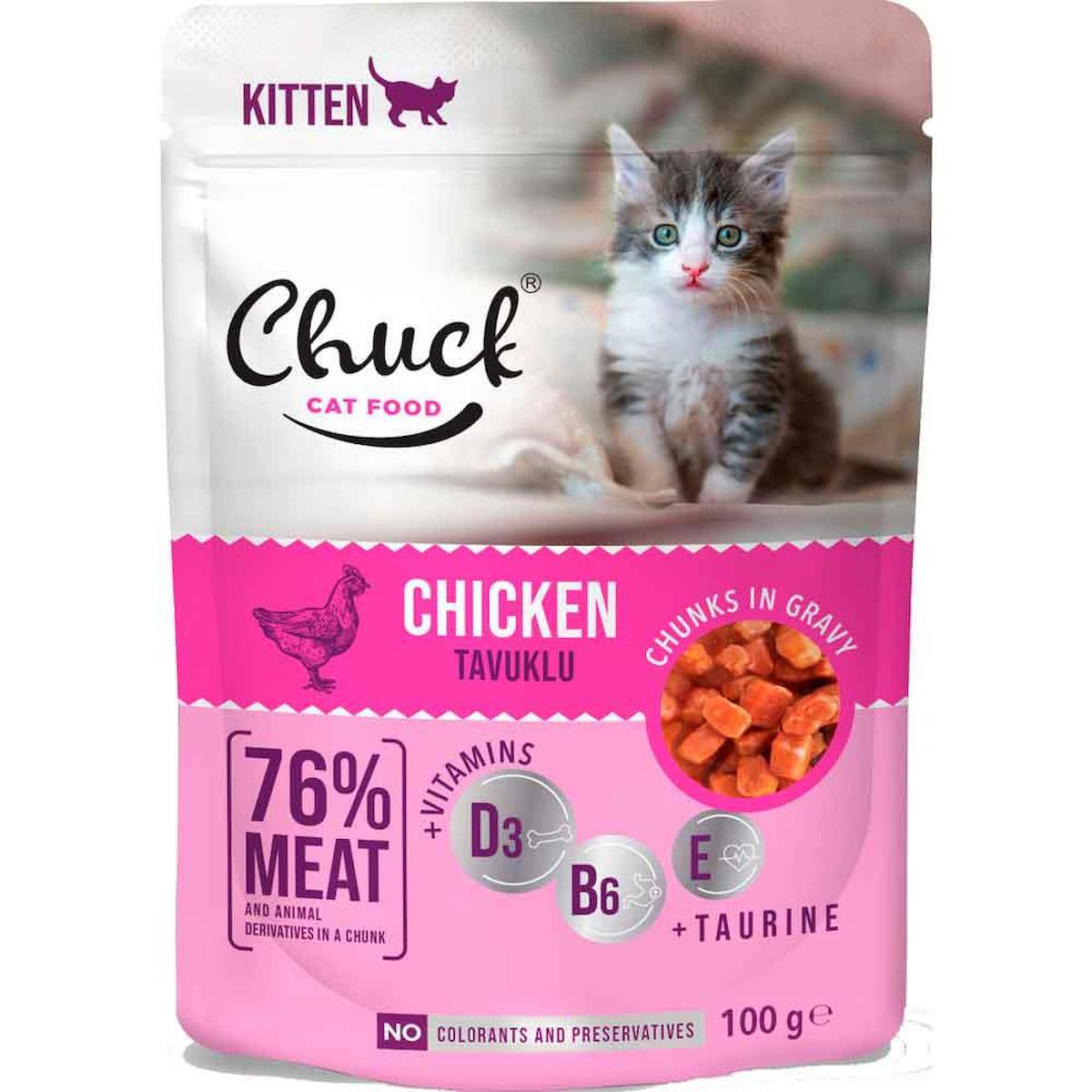 Chuck Chunks In Gravy Tavuklu Yavru Yaş Kedi Maması 100 gr