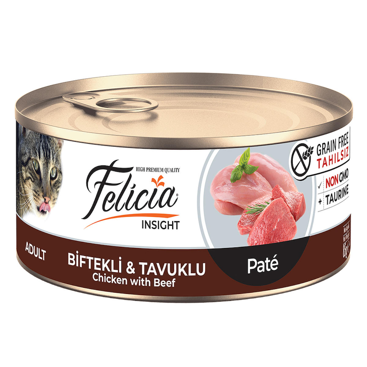 Felicia Insight Biftekli ve Tavuklu Yetişkin Yaş Kedi Maması 24x85 gr