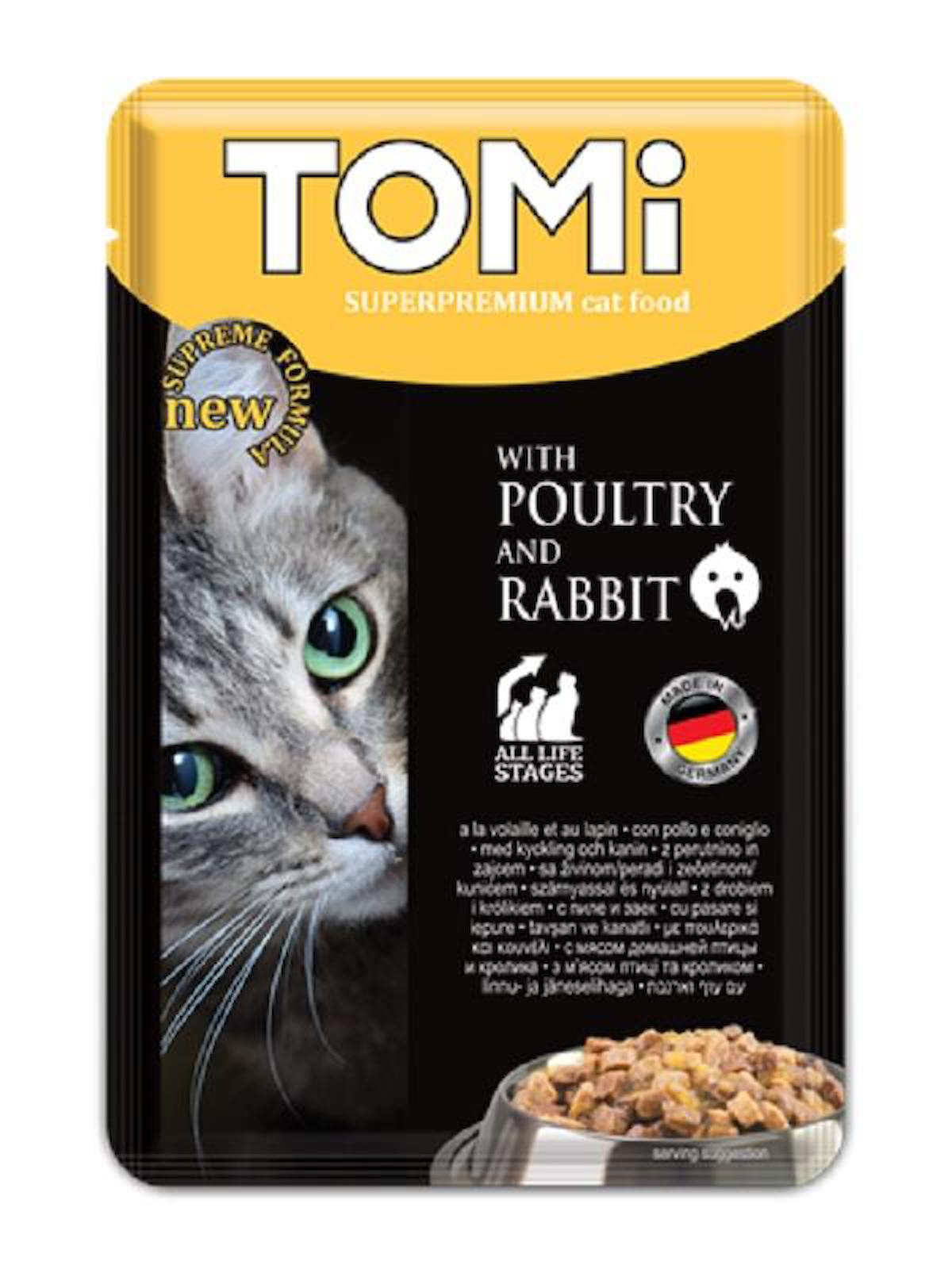 Tomi Superpremium Tavşanlı Yetişkin Yaş Kedi Maması 100 gr