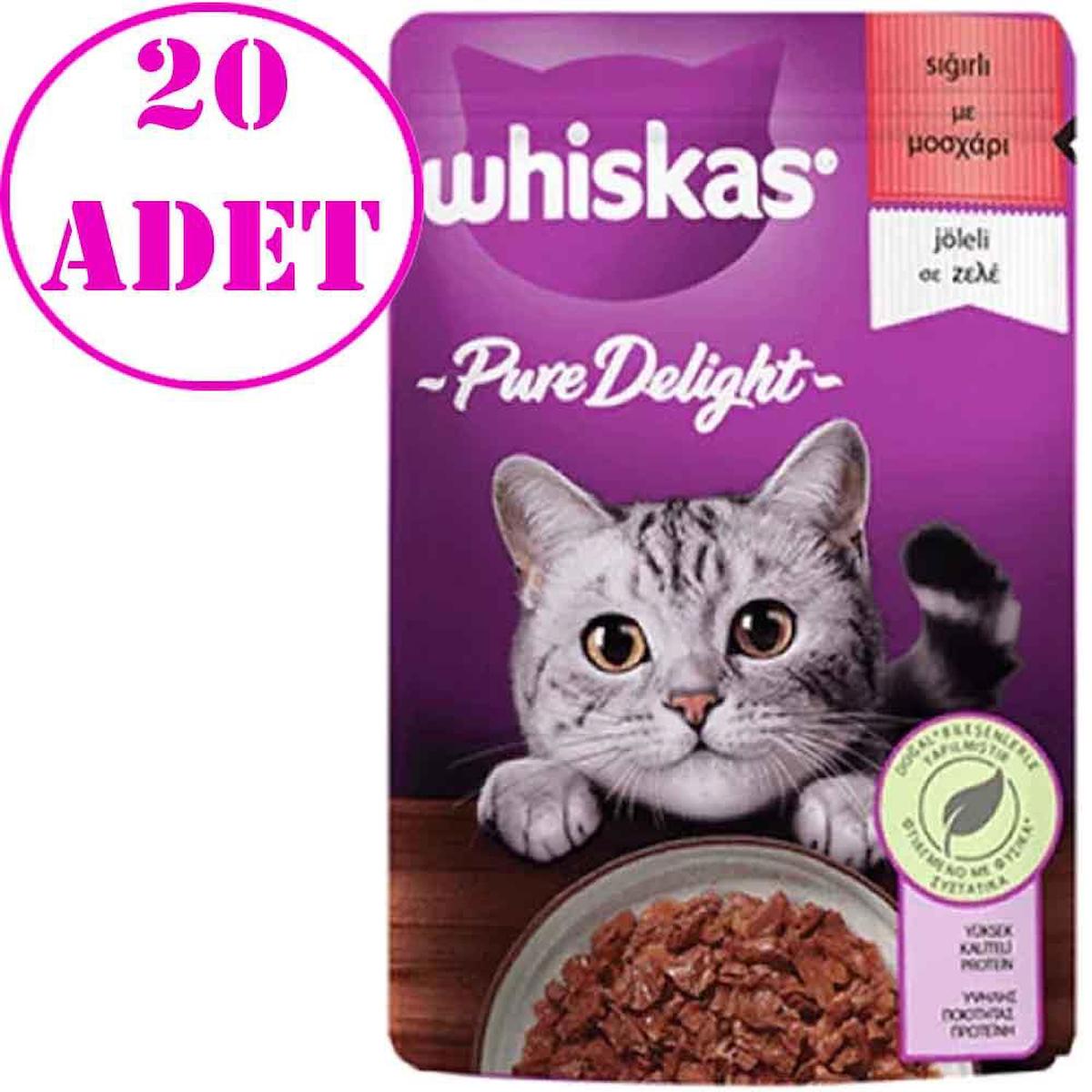 Whiskas Pure Delight Sığır Etli Jöleli Yetişkin Yaş Kedi Maması 85 gr