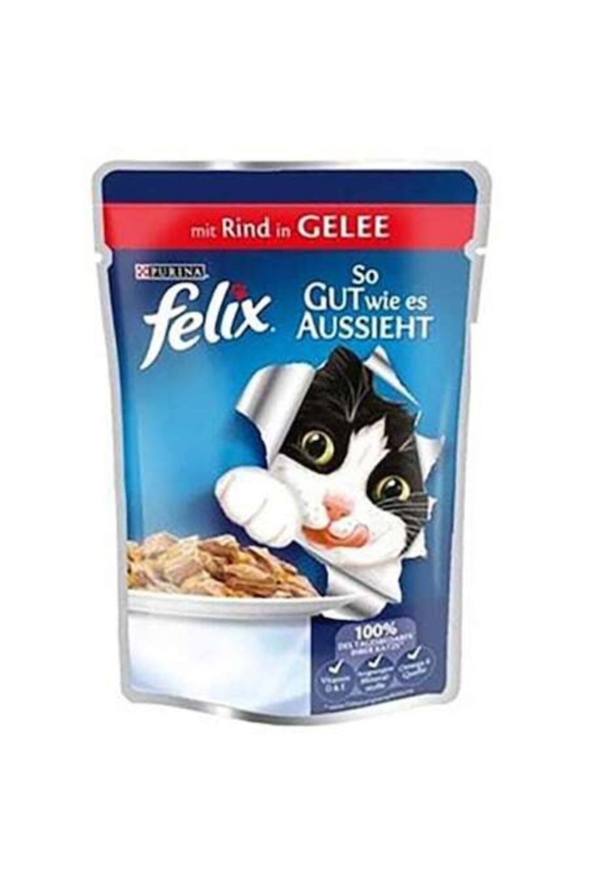 Felix So Gut Wie Es Aussieht Sığır Etli Yetişkin Yaş Kedi Maması 20x85 gr