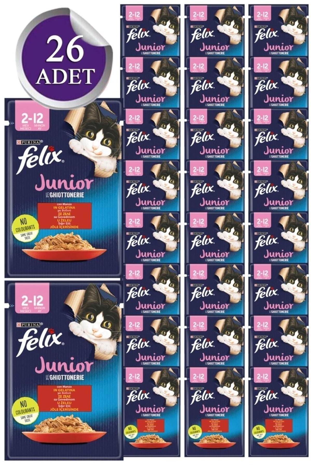 Felix Le Ghiottoneire Sığır Etli Yavru Yaş Kedi Maması 26x85 gr